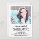 Einfache Gedenkfeier zum Foto Beerdigung des Leben Einladung (Vorderseite)