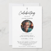 Einfache Gedenkfeier zum Foto des Lebens Einladung (Vorderseite)