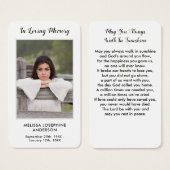 Einfache Gedenkkarte Foto Beileid Beerdigung Gebet (Vorne & Hinten)