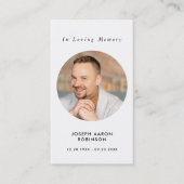 Einfache Gedenkkarte Foto Beileid Beerdigung Gebet Visitenkarte (Vorderseite)