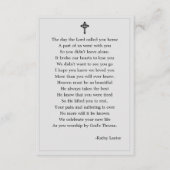 Einfache Gedenkkarte für das Beerdigungsgebet Begleitkarte (Rückseite)