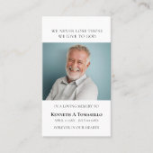 Einfache Gedenkkarte für das Beerdigungsgebet Visitenkarte (Vorderseite)