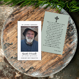 Einfache Gedenkkarte für das Beerdigungsgebet Visitenkarte