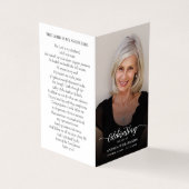 Einfache Gedenkkarte für das Beerdigungsgebet Visitenkarten (Vorderseite)