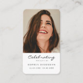 Einfache Gedenkkarte für das Foto Visitenkarte (Vorderseite)