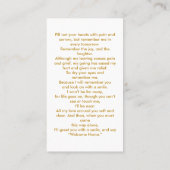 Einfache Gedenkkarte für die Beerdigung Visitenkarte (Rückseite)