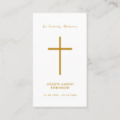 Einfache Gedenkkarte für die Beerdigung Visitenkarte (Vorderseite)