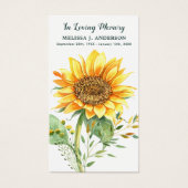 Einfache Gedenkkarte für Sonnenblumen (Vorderseite)