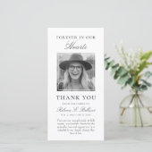 Einfache Gedenkstätte Beileid Beerdigung Foto Dankeskarte (Stehend Vorderseite)