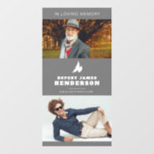 Einfache Gedenktafel für graue und weiße Tauben Fensteraufkleber (Blatt)