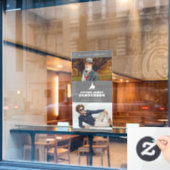 Einfache Gedenktafel für graue und weiße Tauben Fensteraufkleber (Café-Fenster)