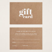 Einfache gedruckte Kraft Beauty-Geschenkkarte (Vorne & Hinten)