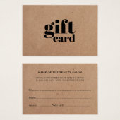 Einfache gedruckte Kraft Beauty-Geschenkkarte (Vorne & Hinten)