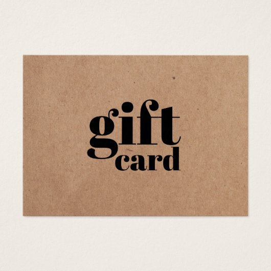 Einfache gedruckte Kraft Beauty-Geschenkkarte (Vorderseite)