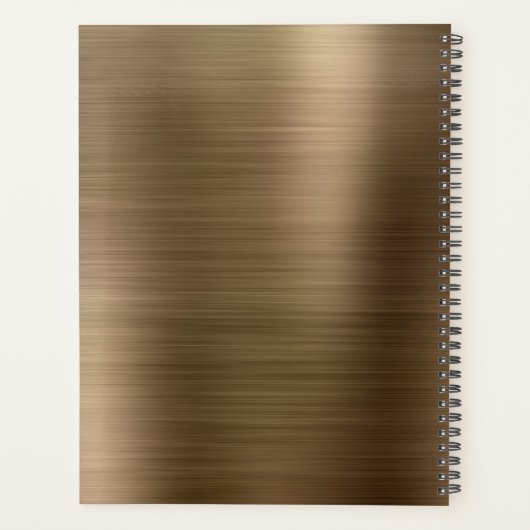 Einfache, gegossene Metallic Gold Classic Monogram Planer (Rückseite)