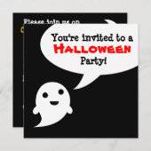 Einfache Geistspracheblase Halloween-Einladung Einladung (Vorne/Hinten)