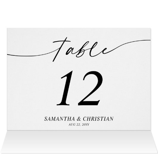 Einfache geklappte Zelt-Tischnummer (Innenansicht Horizontal (Oben))