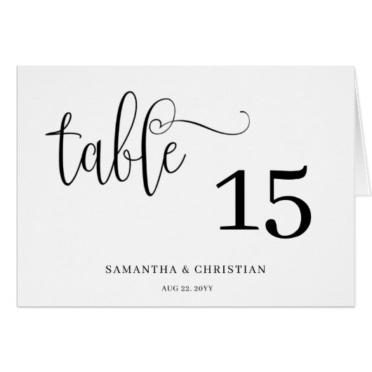 Einfache geklappte Zelt-Tischnummer (Vorderseite (Horizontal))