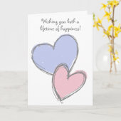 Einfache Gekritzel-Herzen, die Glückwunsch-Karte Karte (Gelbe Blume)