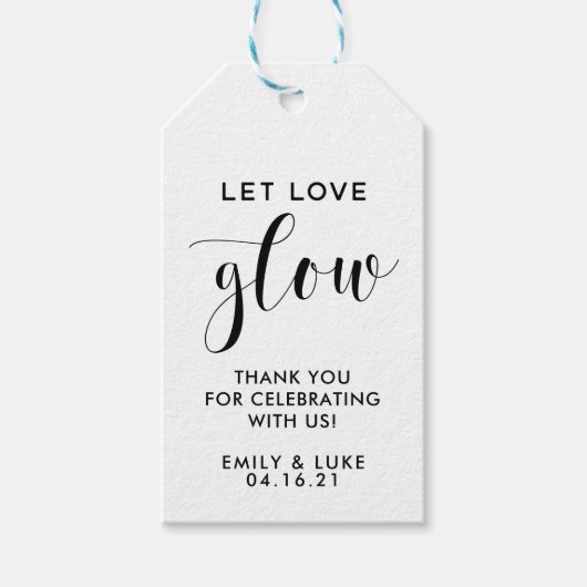 Einfache Gelassen Liebe Glow Wedding Candle Gefall Geschenkanhänger (Vorderseite)