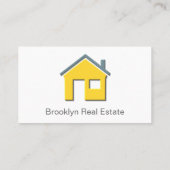 Einfache Gelb- und Grau-Zuhause-Icon Real Anwesen  Visitenkarte (Rückseite)