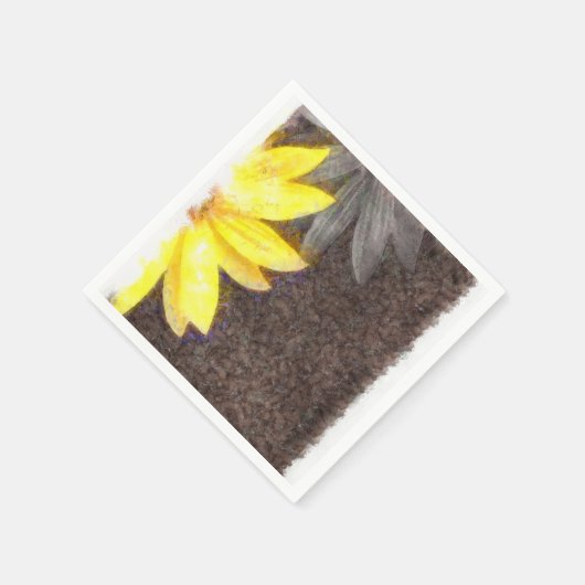 Einfache Gelb- und Graudüster Serviette (Ecke)