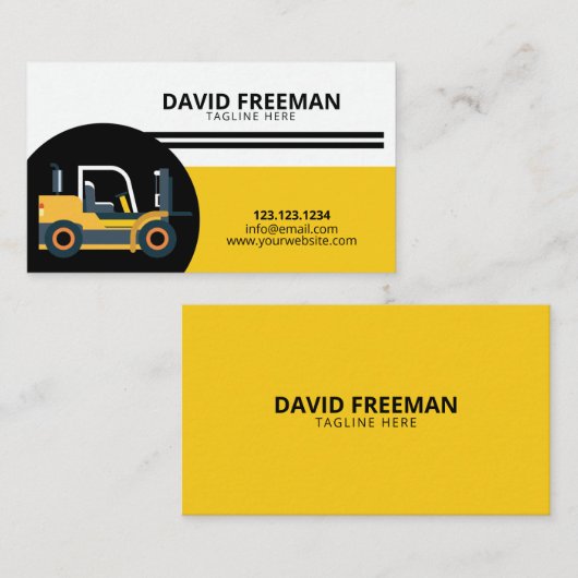 Einfache Gelb- und Schwarzstaplerkonstruktion Visitenkarte (Vorne/Hinten)