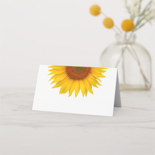 Einfache Gelbblütenhochzeit Platzkarte (Vorderseite)