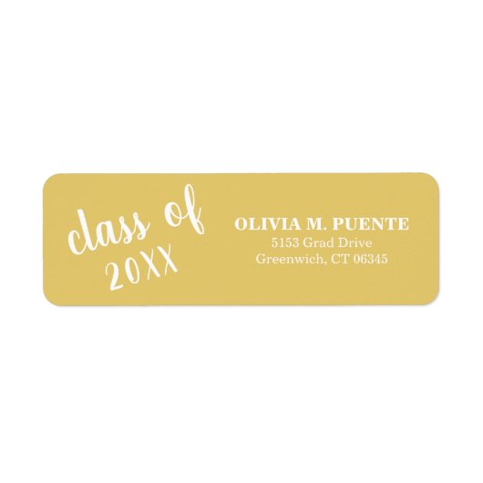 Einfache Gelbe Abschluss-Rücksendeadresse (Vorne)