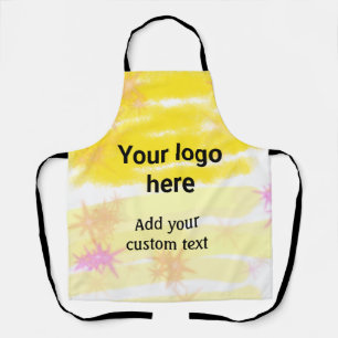 Einfache gelbe Aquarell-Add-your-Logo-Text Schürze