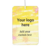 Einfache gelbe Aquarellfarbe Fügen Sie Ihrem Logo Autolufterfrischer (Vorderseite)