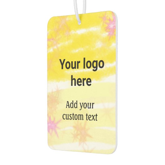 Einfache gelbe Aquarellfarbe Fügen Sie Ihrem Logo Autolufterfrischer (Links)