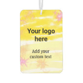 Einfache gelbe Aquarellfarbe Fügen Sie Ihrem Logo  Autolufterfrischer (Rückseite)