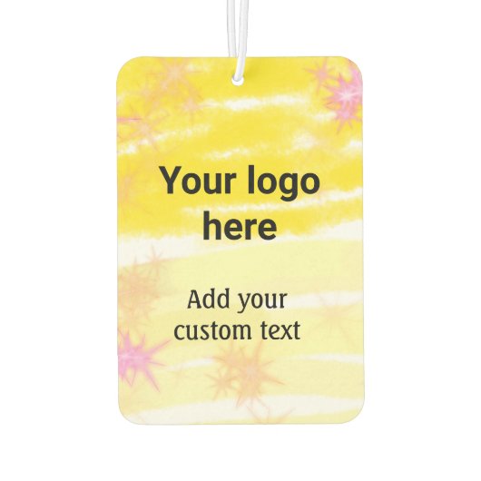 Einfache gelbe Aquarellfarbe Fügen Sie Ihrem Logo Autolufterfrischer (Rückseite)