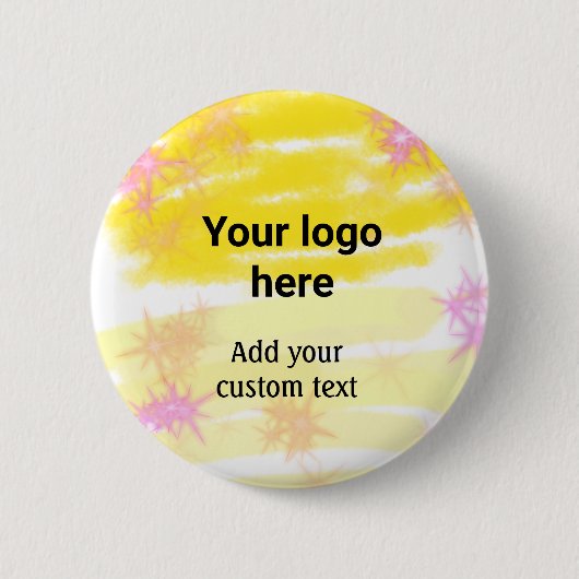 Einfache gelbe Aquarellfarbe Fügen Sie Ihrem Logo Button (Vorderseite)