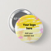 Einfache gelbe Aquarellfarbe Fügen Sie Ihrem Logo Button (Vorne & Hinten)