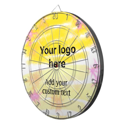 Einfache gelbe Aquarellfarbe Fügen Sie Ihrem Logo  Dartscheibe (Vorderseite rechts)