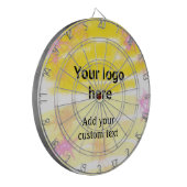 Einfache gelbe Aquarellfarbe Fügen Sie Ihrem Logo  Dartscheibe (Vorderseite Links)