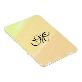 einfache gelbe Aquarelllinien fügen Ihre Monogramm Magnet (Rechte Seite)