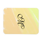 einfache gelbe Aquarelllinien fügen Ihre Monogramm Magnet (Horizontal)