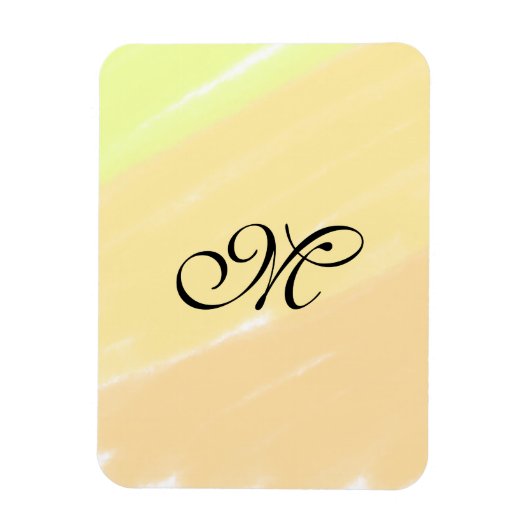 einfache gelbe Aquarelllinien fügen Ihre Monogramm Magnet (Vertikal)
