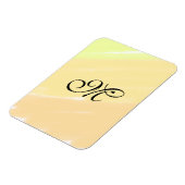 einfache gelbe Aquarelllinien fügen Ihre Monogramm Magnet (Linke Seite)