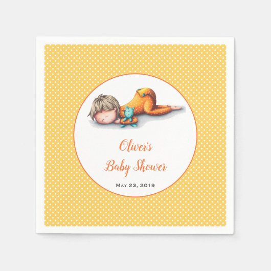 Einfache gelbe Babyschlafcouch, neutrale Babydusch Serviette (Vorderseite)