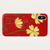 Einfache gelbe Blumen auf Rot Case-Mate iPhone Hülle (Rückseite (Horizontal))