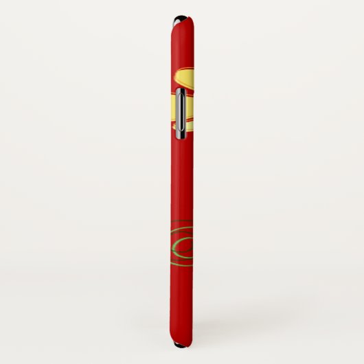 Einfache gelbe Blumen auf Rot Case-Mate iPhone Hülle (Hinten/Rechts)