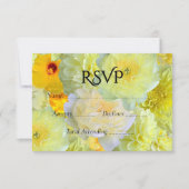 Einfache gelbe Blumenhochzeit-RSVP RSVP Karte (Vorderseite)