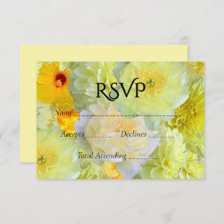 Einfache gelbe Blumenhochzeit-RSVP RSVP Karte