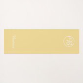 Einfache gelbe Farbblock-Monogramm und Name Yogamatte (Rückseite (Horizontal))