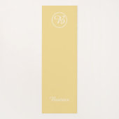Einfache gelbe Farbblock-Monogramm und Name Yogamatte (Rückseite)