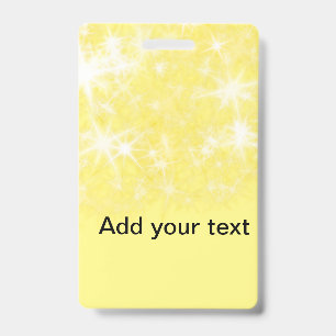Einfache gelbe Glitter-Sternchen füge deinen Text Ausweis